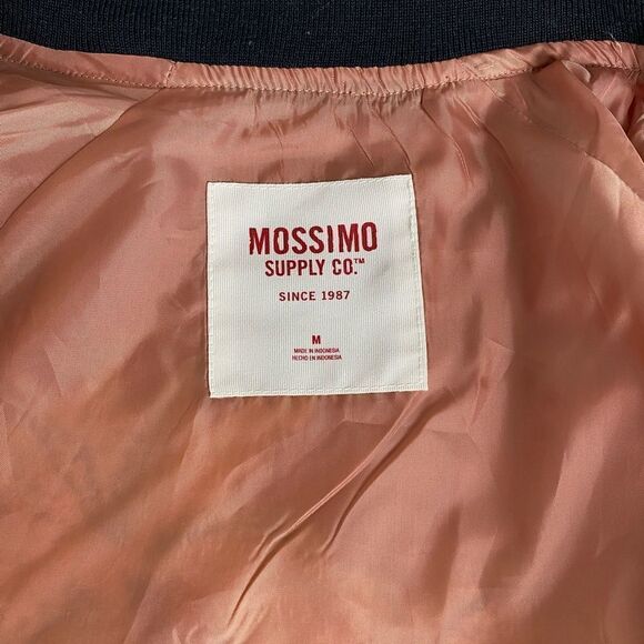 Mossimo Supply M Varsity jacket silky fabric w/ embroidery and ribbed accent - Picture 6 of 6